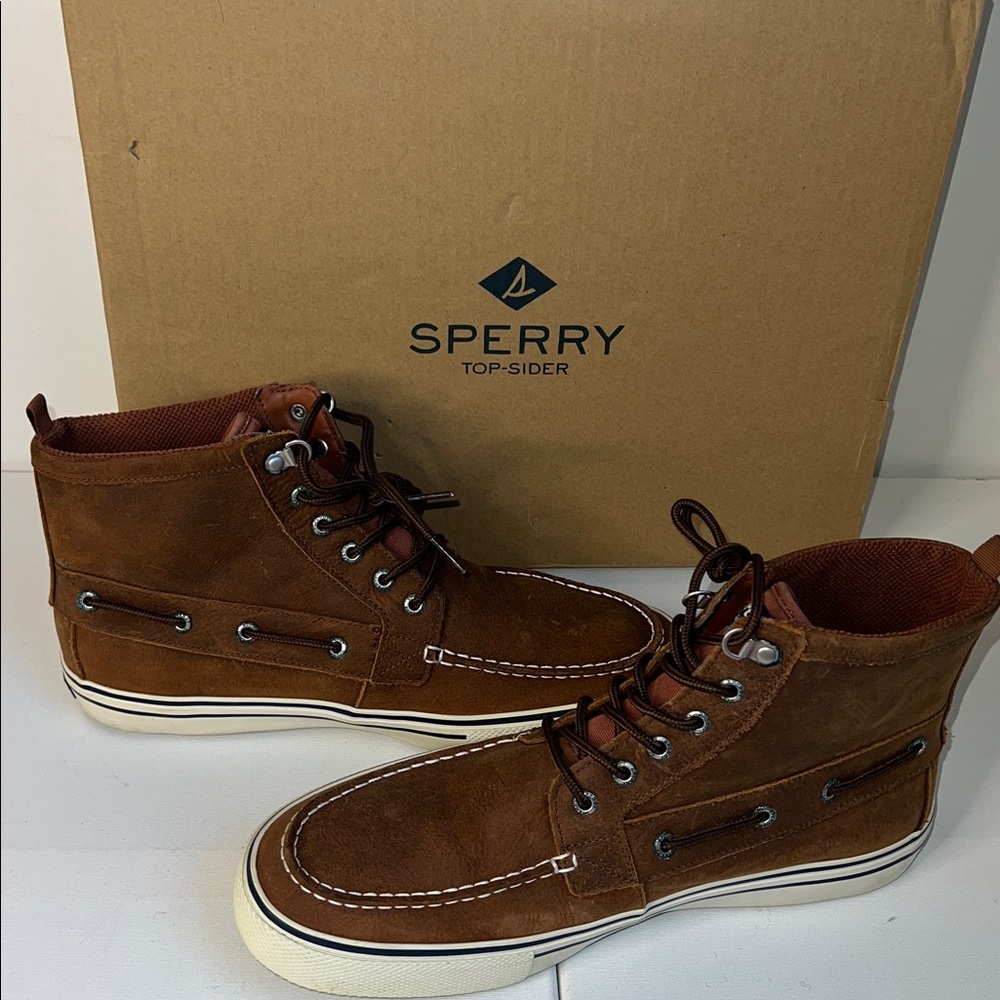 EUC Sperry Bahama Storm High Top Sneakers Brown Size 12